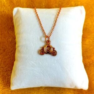 Disney Cinderella Rose Gold Carriage Necklace